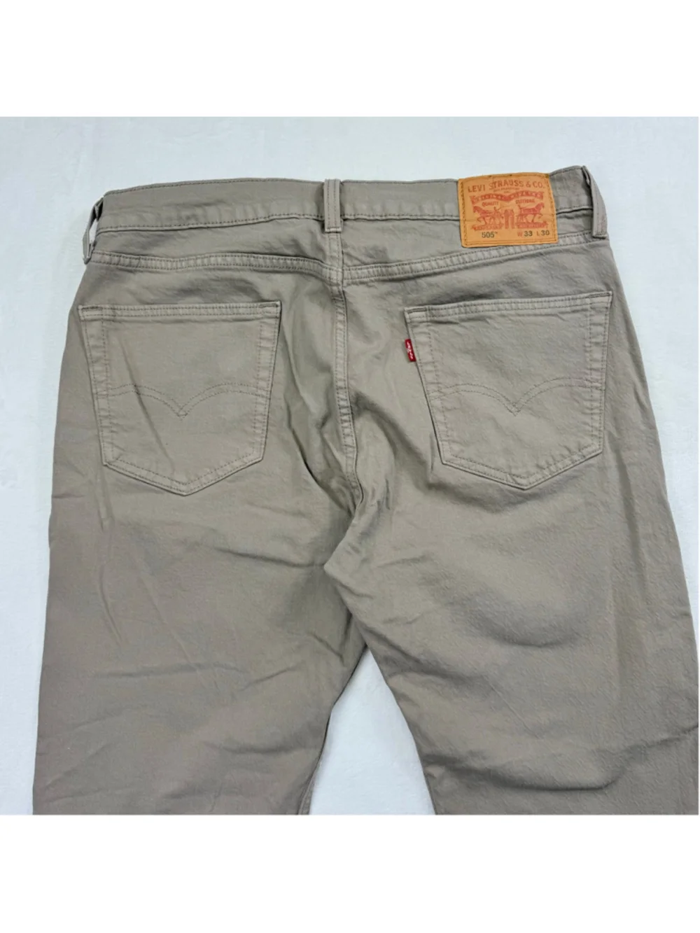 Men's Levi's 505 33x30 Regular Fit Straight Jeans Beige